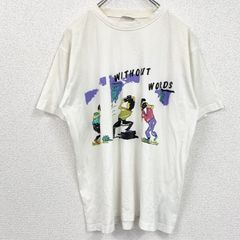 古着 used　Chillytime　半袖グラフィックプリントTシャツ　イラストデザイン　クルーネック　白　ホワイト　38サイズ