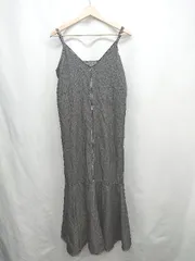 ◇ Θ Aunt Marie's アントマリーズ キャミソール ロング ワンピース サイズF ダークグレー系 レディース E  【1412260006989】