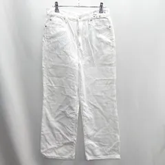◇ ⊇◎●未使用● UNIQLO ユニクロ コットン100%　クロップド ワイドストレートジーンズ サイズM ホワイト レディース E  【1410100058921】