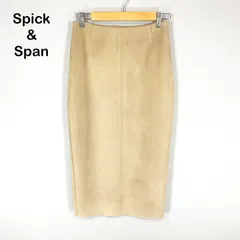 Spick&Span スピックアンドスパン フェイクスエード バックスリット ストレッチ タイトスカート ベージュ
