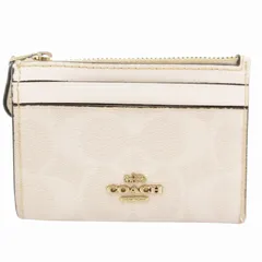 コーチ COACH 88208 ミニ スキニー ID ケース シグネチャー コインケース ロゴ PVC レザー 白 ホワイト /GV ■GY99