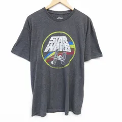 XL/古着 半袖 Tシャツ メンズ スターウォーズ STAR WARS スターファイター クルーネック 濃グレー 霜降り 25jul29 中古