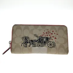 ▼▼COACH コーチ レディース長財布 シグネチャー ホース キャリッジハート  91571