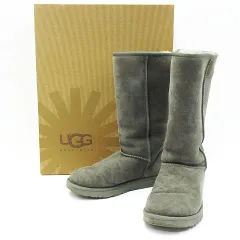 UGG アグ australia オーストラリア クラシックトール ムートンブーツ グレー レディース USA 8 25㎝ 5815 箱付き LF003-0219