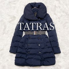 箱付き 極美品 TATRAS ダウンジャケット コート ベルト付き ネイビー