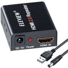 【人気商品】2.0 リピーター HDMIケーブルを延長/中継アダプター HDMI HDCP2.2 18Gbps 4K(60Hz)/20ｍ 1080P(60Hz)/30mまで延長可能 ELEVIEW hdmiブースター 信号増幅器 USB外部給電可 EHD-61