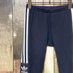 《人気デザイン》アディダスオリジナルス adidas originals 黒☆レギンス L 刺繍ロゴ 全刺繍 デカロゴ ビッグロゴ ワンポイントロゴ トレフォイル スリーストライプ ブラック hs