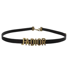 クリスチャンディオール Christian Dior JADIOR チョーカー リボン グログラン ブラック /YO18 ■OH