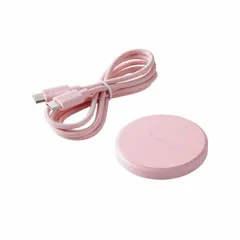 【新品・7営業日以内発送】ELECOM エレコム W-QA28PN ワイヤレス充電器 Qi 認証 12W／10W／7．5W／5W 卓上 充電器 ケーブル付属 1m 置くだけ充電 薄型 コンパクト ピンク WQA28PN【沖縄離島販売不可】