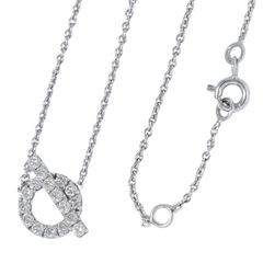 本物 エルメス HERMES フィネス ダイヤモンド 0.54ct Au750 WG ネックレス ペンダント ホワイトゴールド アクセサリー ジュエリー 中古 【フォロー割】