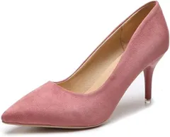 TOKYO GOODS MARKET スエード調 ポインテッドトゥー レディース パンプス ハイヒール ヒール高8cm( ピンク,  27.0 cm)