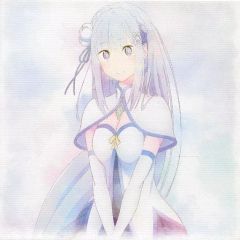 [중고] 캔버스 보드 · 캔버스 아트 에밀리아 캔버스 보드 [이치 반 쿠지 Re : 처음부터 시작하는 이세계 생활 ~ 마도로미의 티 파티 ~] E 상