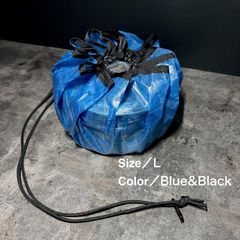 巾着袋　収納袋　ダイニーマ　キャンプ　登山　ブルー＆ブラック　Lサイズ