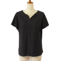 カルヴェン CARVEN カットソー キーネック フレンチスリーブ 44 黒 ブラックのサムネイル