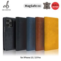 国内正規品 ABBI SIGNATURE iphone 15ケース iPhone 15 Proケース MARGOT 手帳型 イタリアンレザー MagSafe対応ダイアリーケース マグセーフ