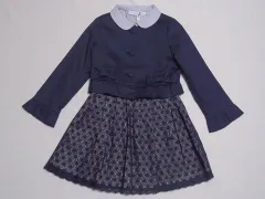 タルティーヌ エ ショコラ タルティーヌエショコラ tartine et chocolat アウトレット 子供服 120cm ジャケット スカート ブラウス 3点 フォーマル 卒園式 入学式 紺 ★4 セットアップ ガールズ キッズ 【中古】スーツ