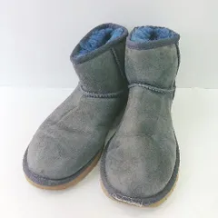 ■ UGG アグ ムートン 裏地ボア 冬用 カジュアル ショート丈 ブーツ サイズ22 ネイビー レディース E  【1404240018907】のサムネイル