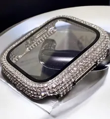 Apple Watchカバー 画面保護 ケース メッキ キラキラ メンズ レディース 38 40 41 42 44 45 49mm シルバー

