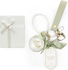 SENJWARM プリザーブドフラワー キーホルダー 枯れない花 女性 贈り物 プレゼント 彼女 人気 誕生日 記念日 妻 結婚祝い 母の日 バレンタインデー ホワイトデー ひな祭り 入学 卒業 ギフト(グリーン)