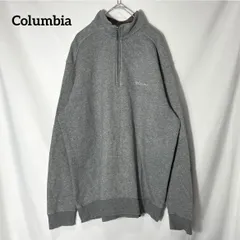 【Columbia】コロンビア ハーフジップ スウェット　トレーナー ワンポイント 刺繍ロゴ グレー US古着 USA輸入 Msize