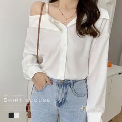 シャツブラウス 2COLOR 肩出し セクシー