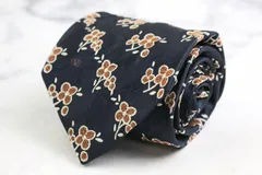 ヴァレンチノ ブランド ネクタイ ロゴ 花柄 シルク イタリア製 未使用タグ付 PO メンズ ネイビー Valentino