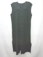 ◇ ⊂ CONVERSE コンバース ノースリーブ 膝下丈 ニット ワンピース ブラック レディース P  【1410230025466】