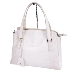 レザージュエルズ LEATHER JEWELS バッグ ハンドバッグ トートバッグ クロコ型押し カバン レディース ホワイト