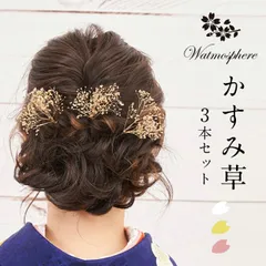 髪飾り 成人式 かすみ草 結婚式 花 着物 浴衣 女性 和装 リボン Watmosphere ワトモスフィア 