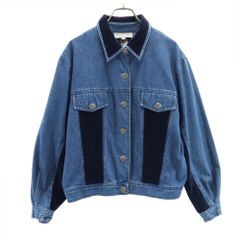 trois トロア バックニット デニムジャケット Gジャン ブルー フリー 