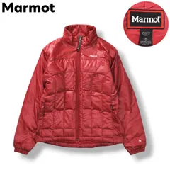 【デサント製】 マーモット Marmot 中綿 キルティング ダウン ジャケット ジップアップ ジャンパー ウィンドブレーカー 刺繍 ロゴ M レッド アウトドア カジュアル ウェア タウンユース レジャー レディース ♪