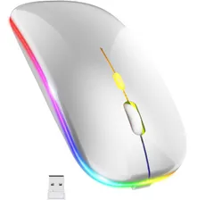 【数量限定】ワイヤレスマウス マウス 無線 静音 3段階DPI切替 Type-C 充電式 省エネ 2.4GHz Bluetooth 5.2 節電モデル 瞬時接続 7色ライト付き 小型 光学式 高精度 左右対称 高耐久性 充電式 軽量 握りやすい 簡単接続 携帯