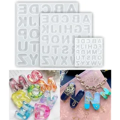 Evergarden 【3サイズセット】 丸文字 アルファベット シリコンモールド レジン uvレジン シリコン モールド アロマストーン 石膏 石鹸 キャンドル 樹脂 粘土 型 手作り キット 英字 イニシャル 1