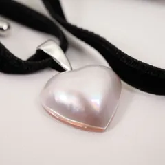 美品 田崎真珠 マベパール ハート ネックレストップ シルバー/24-5871S