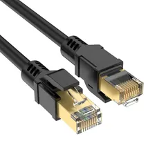 CAT8フラットLANケーブル26AWG 40Gbps/2000MHz カテゴリー8 超高速インターネットケーブル RJ45ツメ折れ防止 やわらか スリム ブラック モデム ルータ PS3 PS4 PS5 Xbox等に対応(2m) 0