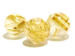 1粒売り ゴールドルチルクォーツ 16mm パワーストーン バラ売り 天然石 パワーストーン ばら売り ビーズ 穴あき 1玉売り