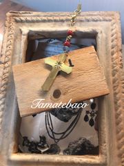 Handmade*水晶畑の奥にある教会に建つ十字架*チャーム