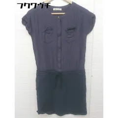 ◇ ◎ COLLAGE GALLARDAGALANTE 切替 半袖 ミニ ワンピース サイズF パープル ネイビー系 レディース  【中古】 【1107130006403】のサムネイル