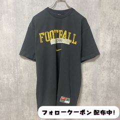 古着 used　NIKE　ナイキ　半袖　プリントTシャツ　黒　ブラック　フットボール　アメフト　スポーツ　　レトロ　デザイン　ストリート　クルーネック　春夏服　メンズ　レディース