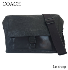 COACH コーチ 57769 メッセンジャーバッグ ショルダーバッグ ブラック 斜めがけ可能 レザー メンズ 中古