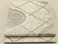 平和屋着物◎六通柄袋帯　唐織　天井花鳥文　プラチナ箔　正絹　逸品　CAAX3332qv