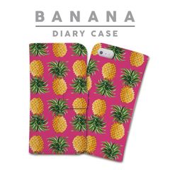 全機種対応 手帳型 スマホケース パイナップル 総柄 パターン かわいい ピンク ハワイアン トロピカル iPhone アンドロイド AQUOS Galaxy Xperia Google Pixel arrows OPPO ケース カバー 折りたたみ