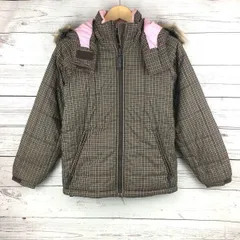 Columbia★チェック柄/フーディー中綿ジャケット【レディースS/茶×ピンク】アウター/ブルゾン/アウトドア/コロンビア◆T2F01