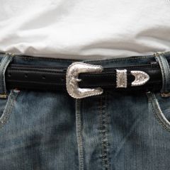 トップ•ガン レザーベルト & シルバーベルトバックル　レンジャーベルト