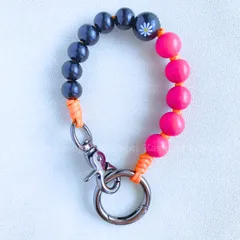 GRIT☆ウッドビーズ ストラップ スマホ ハンド ストラップ 天然 木 製 ビーズ ウォレット チェーン キーホルダー バッグチャーム ベイビー ブランケットク シューズ クリップ 犬 猫 手首 ブレスレット 携帯 リスト ストラップ KASUGAR