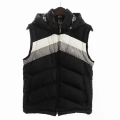 バーバリーブラックレーベル BURBERRY BLACK LABEL ダウンベスト ジップアップ フード BMP66-512-09 黒 ブラック Mのサムネイル