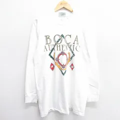 L/古着 長袖 ビンテージ Tシャツ メンズ 80s BOCA コットン モックネック ハイネック 白 ホワイト 25apr22 中古