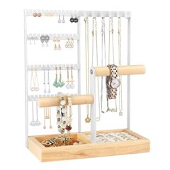 ピアススタンド 可愛い アクセサリーケース ネックレススタンド アクセサリー 収納 アクセサリースタンド ピアス 収納 Andacar 大容量 イヤリング収納 プレゼント ジュエリー収納 ジュエリースタンド ピアス立て 置き (ホワイト)