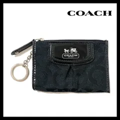 【COACH】コインケース  Cシグネチャー ブラック/黒 馬車ロゴ キャンバス エナメル 小銭入れ カードケース コーチ (MM-543)