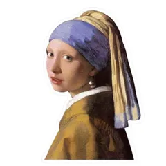 【1枚】 名画 真珠の耳飾りの少女 青いターバンの少女 フェルメール ステッカー シール 【複数枚でセット割引も】